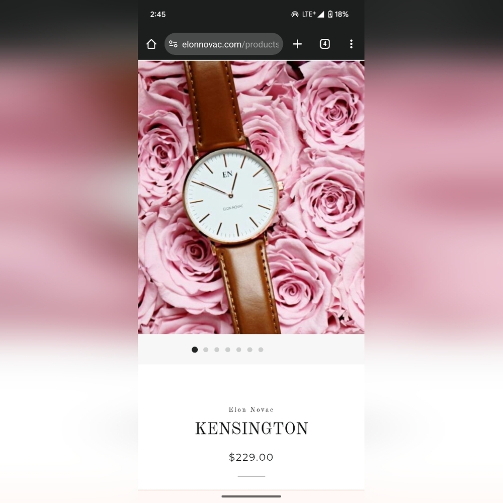 Women's Elon Novac watch ⌚ leather strap vegan brand new battery Kensington